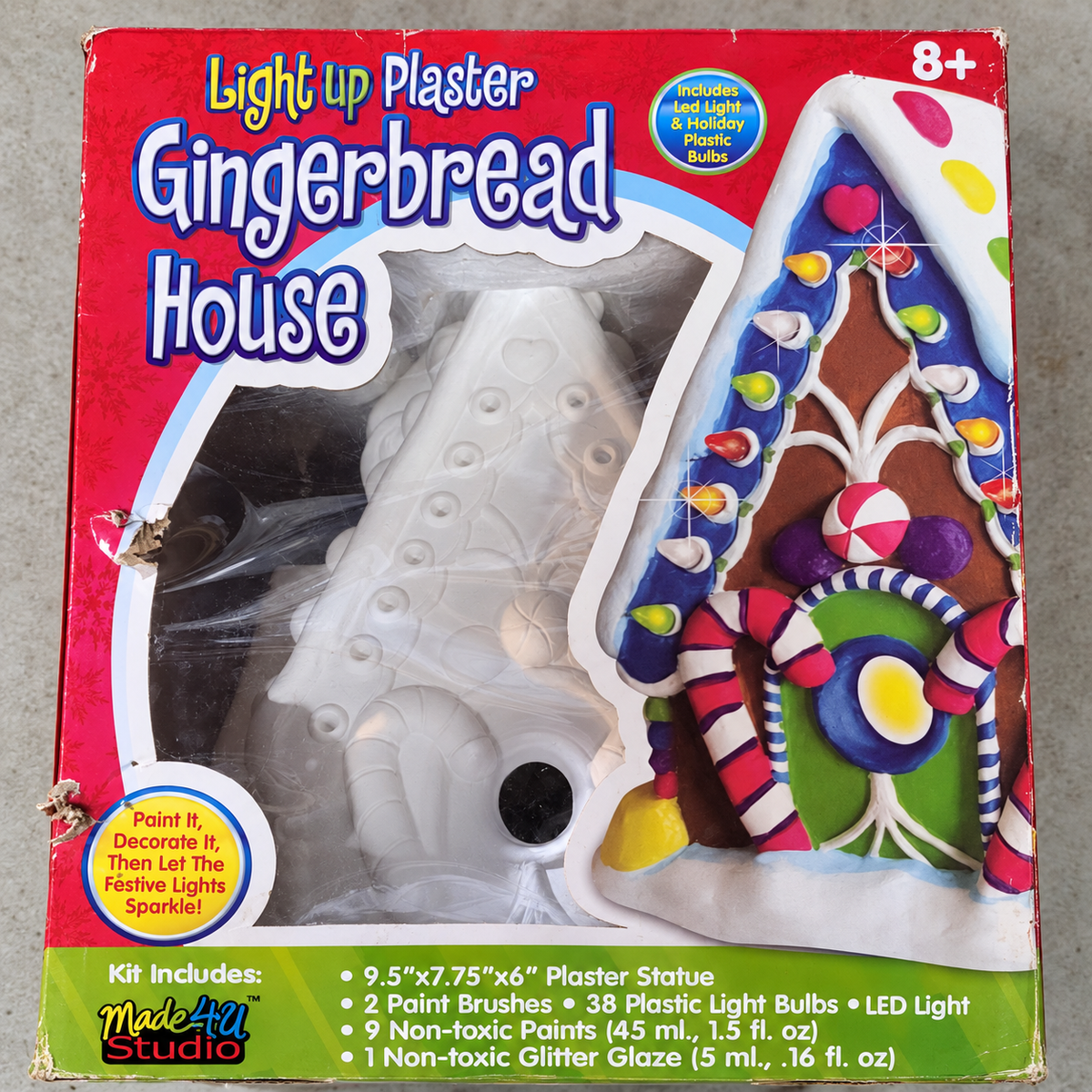 Made 4 U Light-Up Plaster Gingerbread House Craft Kit